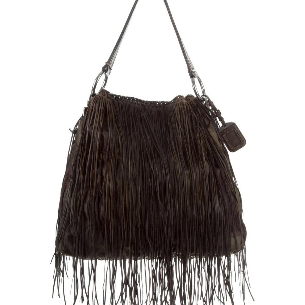 Prada Tessuto Camo Fringe Trending Prada Tessuto Hobo   Gorgeous bag